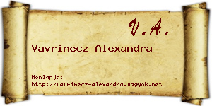 Vavrinecz Alexandra névjegykártya