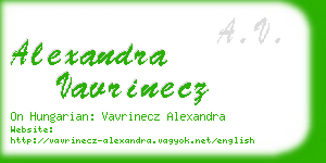 alexandra vavrinecz business card
